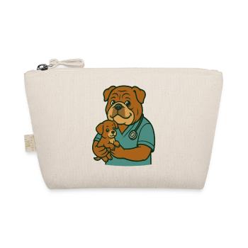 Bouledogue vétérinaire tenant chiot mignon animal dessin animé - Trousse biologique - nature - Devant