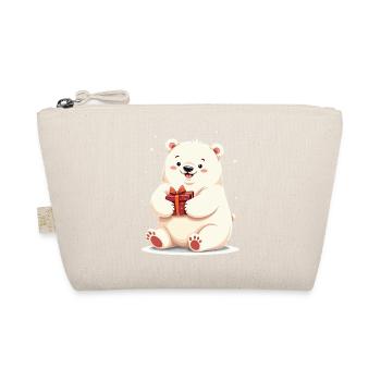 Niedlicher Eisbär mit Geschenkillustration - Bio-Täschchen - Natur - Vorne
