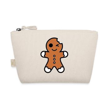 Funny bitten gingerbread man christmas - Organic Pouch - nature - Front