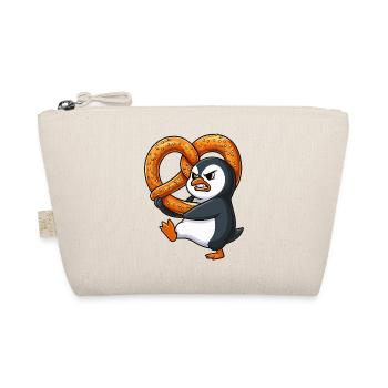 Grimmiger Pinguin mit Bretzel Bayerisch Lustig Car - Bio-Täschchen - Natur - Vorne