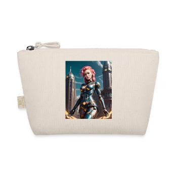 In a Metal Suit - GBC Sci-fi Warrior Woman - Organic Pouch - nature - Front