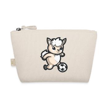 Kawaii Alpaca Soccer Hero - Organic Pouch - nature - Front