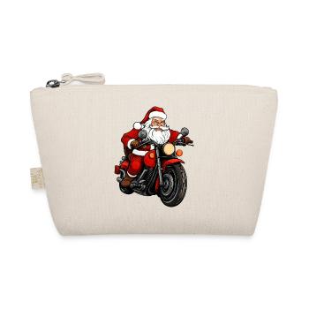 Motorradfahrer Weihnachten / Motorrad Christmas - Bio-Täschchen - Natur - Vorne