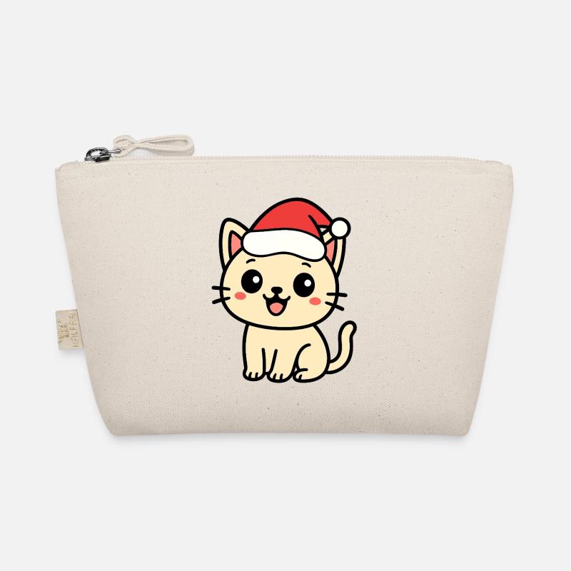 Chat Père Noël : Chat de Noël mignon Trousse biologique