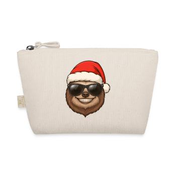 Cool Sloth Christmas Portrait Gift Idea - Organic Pouch - nature - Front