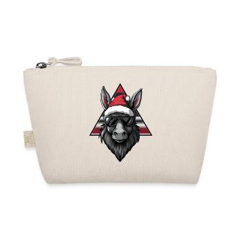 Donkey Santa with sunglasses - Organic Pouch - nature - Front