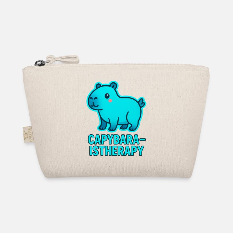Capybara Therapy Motif - Organic Pouch - nature