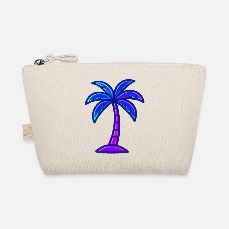 Neon palm tree in night light Organic Pouch