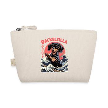 Dackelzilla Wellenkaiju - Organic Pouch - nature - Front