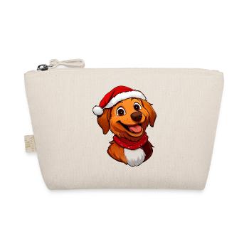 Hund Weihnachtsmann - Bio-Täschchen - Natur - Vorne