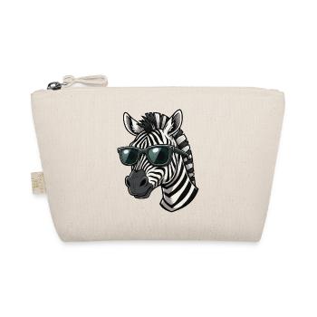 Lustiges Zebra mit Sonnenbrille Cartoon Style - Bio-Täschchen - Natur - Vorne