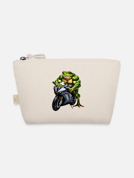 Muskel-Frosch auf Motorrad - Bio-Täschchen - Natur