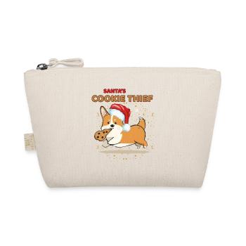 Santa’s Cookie Thief Corgi Weihnachtsdesign - Bio-Täschchen - Natur - Vorne