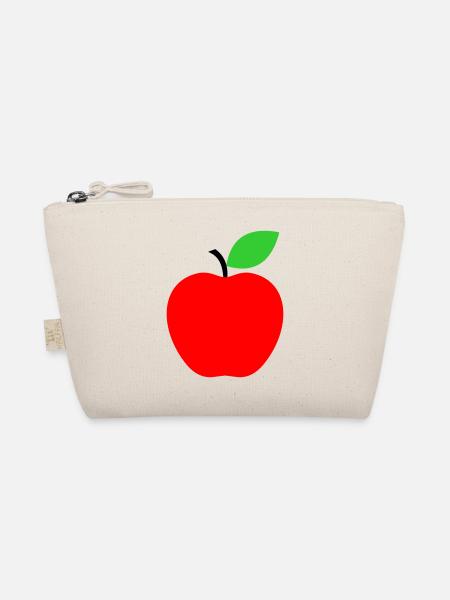 Red Apple Minimalist Icon - Organic Pouch - nature - Front