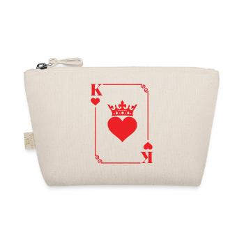 King Hearts Card Matching Couples Romantic  - Organic Pouch - nature - Front