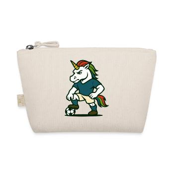 Unicorn Soccer Player Mascot with Ball - Organic Pouch - nature - Front