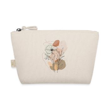 Boho Floral Line Art, Minimalist Nature Design - Organic Pouch - nature - Front