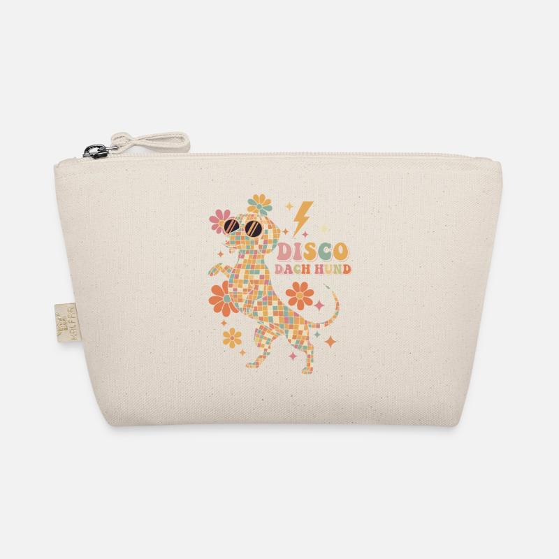 Techno Disco Dachshund Disco Ball Party Funny Organic Pouch