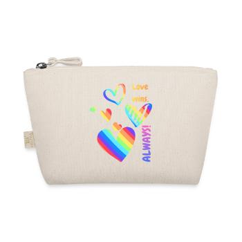 Pride / CSD / LGBTQ+ Design "love always wins" - Organic Pouch - nature - Front