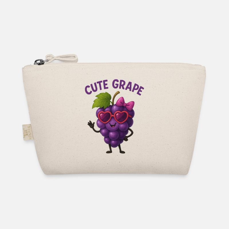 Cuddly grape with heart glasses Organic Pouch