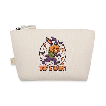 Hop & Haunt Pumpkin Bunny Halloween - Organic Pouch - nature - Front