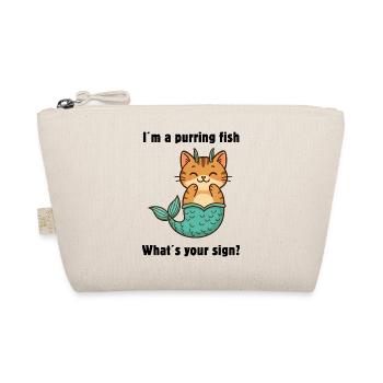 Süße Fische Katze – Sternzeichen voller Magie - Bio-Täschchen - Natur - Vorne