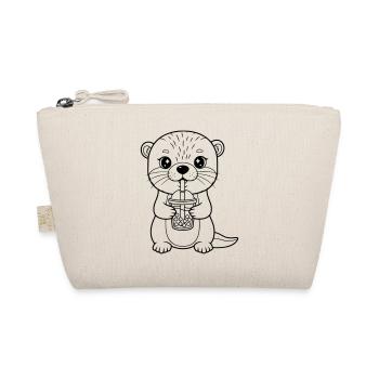 Otter with Mug - Organic Pouch - nature - Front