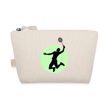 Badminton Player Silhouette – Smash Power - Organic Pouch - nature - Front