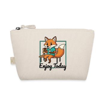 Renard sur le banc avec un sweat à capuche café - Trousse biologique - nature - Devant