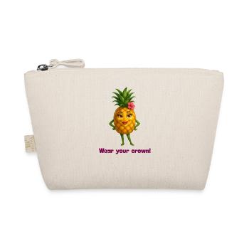 Crown Pineapple Motif - Organic Pouch - nature - Front