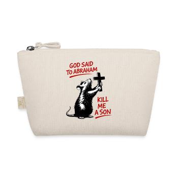 Rat with Cross Bible Satire - Organic Pouch - nature - Front