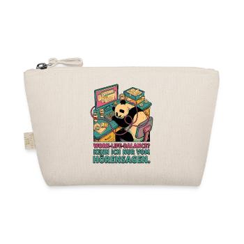 Panda in the home office hearsay - Organic Pouch - nature - Front