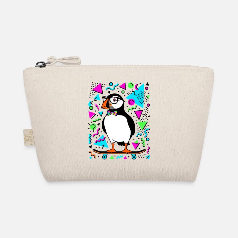 Cool Skater Puffin Retro Organic Pouch