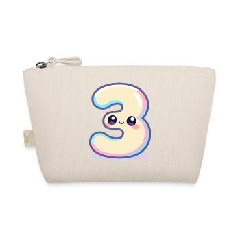 Nummer 3 Kawaii-Pastell - Bio-Täschchen - Natur - Vorne