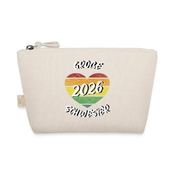 große Schwester 2026 retro vintage - Bio-Täschchen - Natur - Vorne