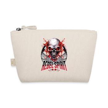 Totenkopf Totenschädel Skelett Motorrad Biker Gang - Bio-Täschchen - Natur - Vorne