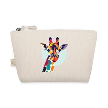 bunte Giraffe abstrakter Giraffen Kopf Motiv - Bio-Täschchen - Natur - Vorne