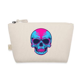 Neon Skull Pink Blue - Organic Pouch - nature - Front