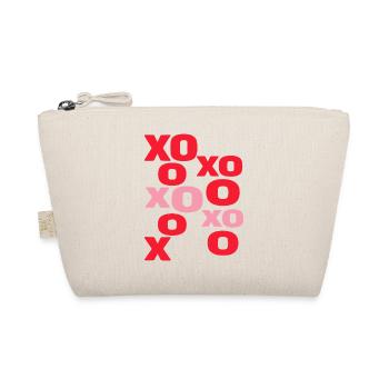 XO Love Letters Cute Valentine Typography - Organic Pouch - nature - Front