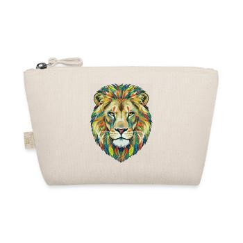 Tête de lion colorée avec motif de feuilles - Trousse biologique - nature - Devant