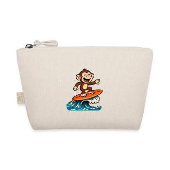Surfing Monkey Cartoon – Sommer-Tropendesign - Bio-Täschchen - Natur - Vorne