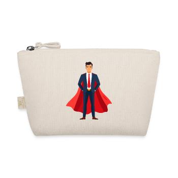 Business hero with red cape office manager motif - Organic Pouch - nature - Front