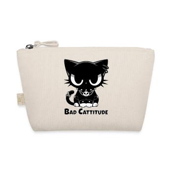 Bad Cattitude Goth Cat with Attitude - Organic Pouch - nature - Front