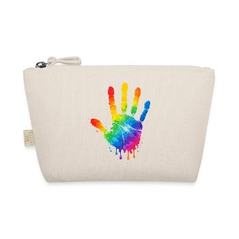 Colorful Handprint Watercolor Design - Organic Pouch - nature - Front
