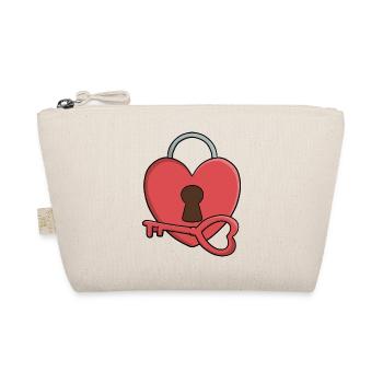 Key to My Heart Lock and Key Valentines - Organic Pouch - nature - Front
