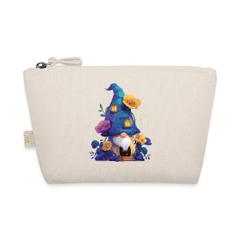 Blue Gnome in the House of Blossoms - Organic Pouch - nature - Front