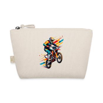 Motocross biker motorcycle cross trial enduro freestyle - Organic Pouch - nature - Front