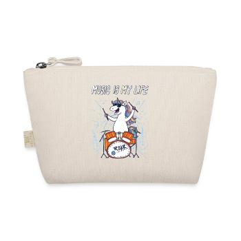 Music Is My Life – Unicorn on drums - Organic Pouch - nature - Front