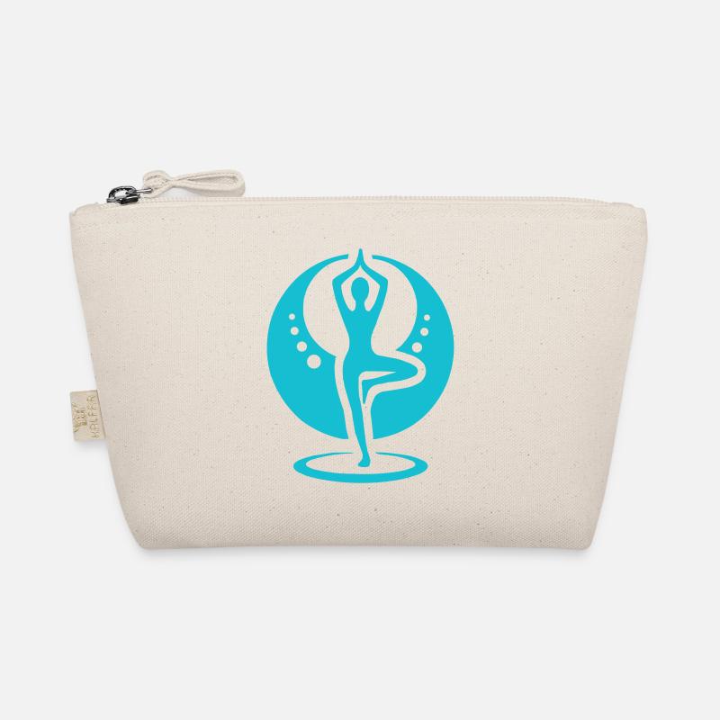 Yogic silhouette in a circle Organic Pouch