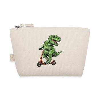 Dinosaur Scooter T-Rex on Scooter Gifts - Organic Pouch - nature - Front